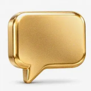 Gold speech bubble — Eq9