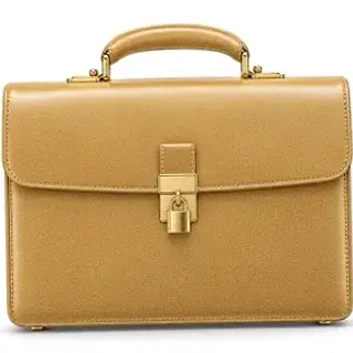 Locked leather briefcase — Eq9