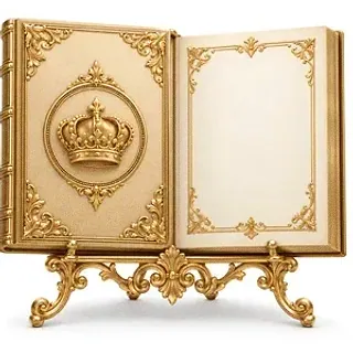 Ornate open book — Eq9